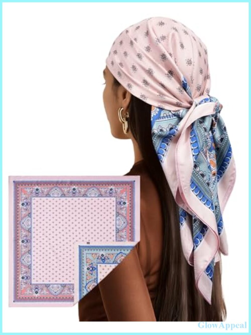 35" Reversible Silk Feel Head Scarf for Women Hair Bandana